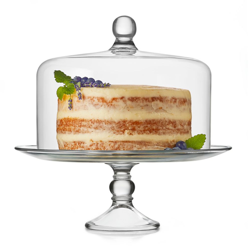 Libbey&reg; Glass Cake Plate w/ Dome Set