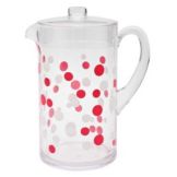 Zak! Red / White / Clear Dot 2 Qt. Pitcher