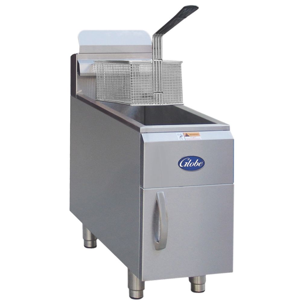 Globe Food Equipment Countertop S/S Single Pot 15-Lb Gas Fryer