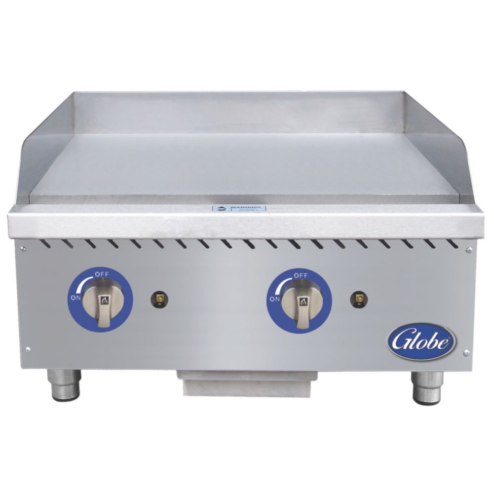 Globe Food Equipment Countertop S/S 24" Manual Gas Griddle