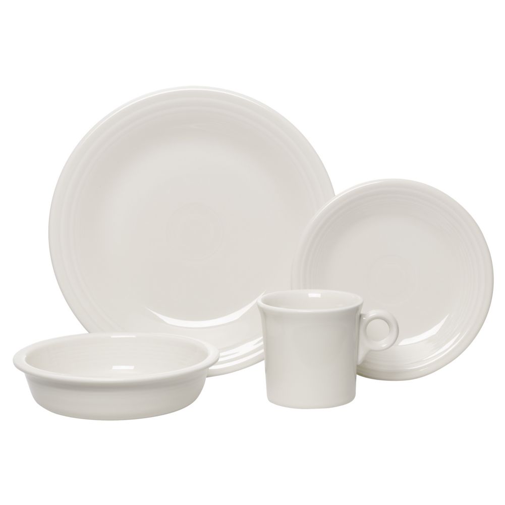 Homer Laughlin China Fiesta&reg; White 16 Piece Place Setting
