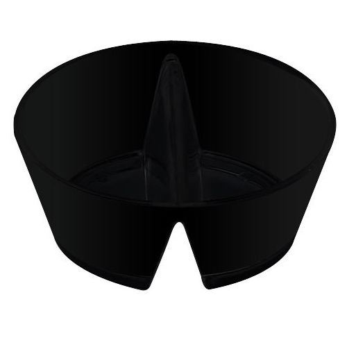 EMI Yoshi&reg; Small Wonders Black Plastic 2-Compartment Round Dish