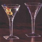 EMI Yoshi&reg; Squares Clear Plastic 8 Oz Martini Glass