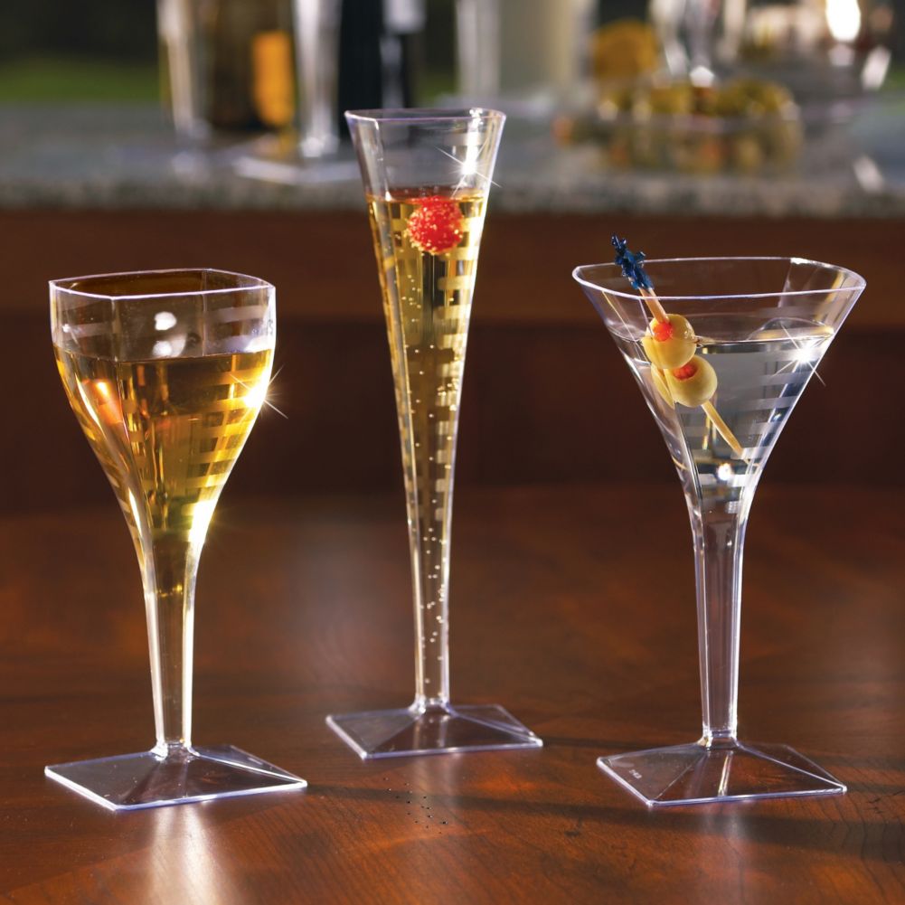 EMI Yoshi&reg; Squares Clear Plastic 8 Oz Martini Glass