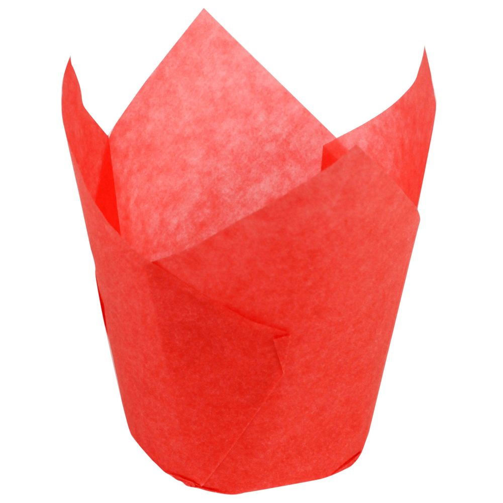 CUP,BAKING,TULIP,RED,LRG,2.25"X2.75"X4"