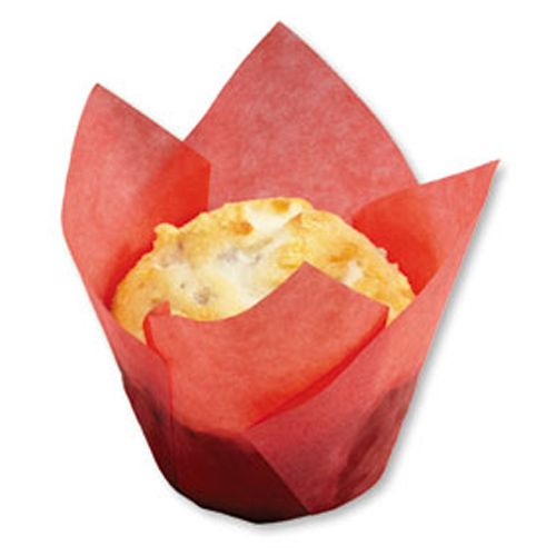 CUP,BAKING,TULIP,RED,SMALL,2"X2"X3.5"