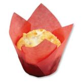 CUP,BAKING,TULIP,RED,SMALL,2"X2"X3.5"