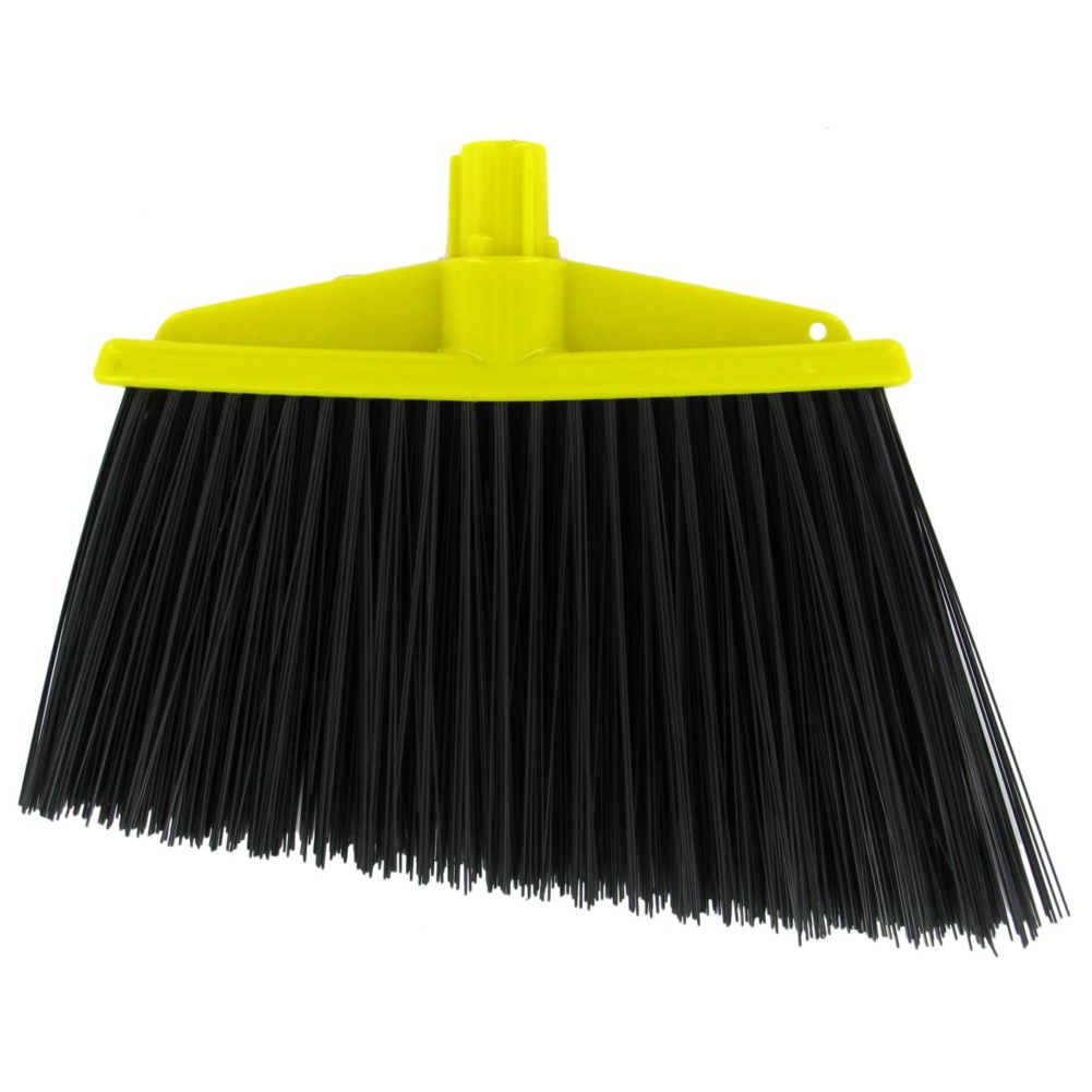 SYR Yellow Angled Broom with Black Bristles