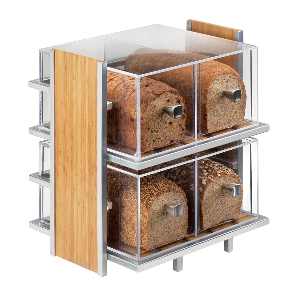 Cal-Mil Silver Wire and Bamboo Bread Box