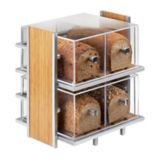 Cal-Mil Silver Wire and Bamboo Bread Box