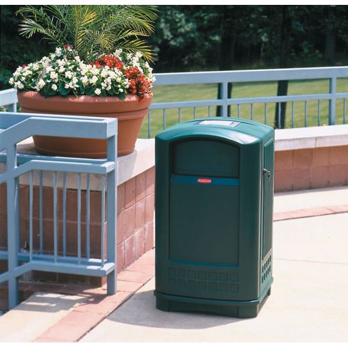 Rubbermaid Plaza&reg; Dark Green 50 Gal. Container w/ Ashtray Top