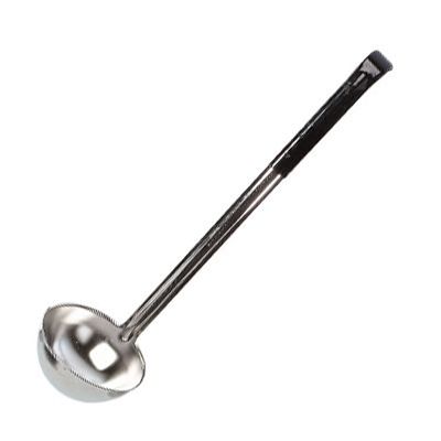 Browne Foodservice Black 1-Piece Secure Grip 6 Oz Ladle