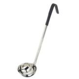 Browne Foodservice Black 1-Piece Secure Grip 8 Oz Ladle