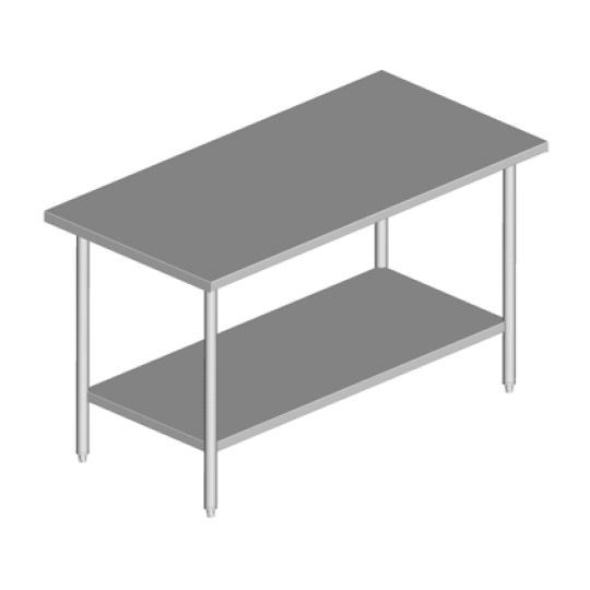 Amtekco S/S Flat Top 36 x 72" Work Table w/ Open Base