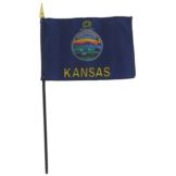 Riverside Mfg. Rayon 4 x 6" Kansas Flag