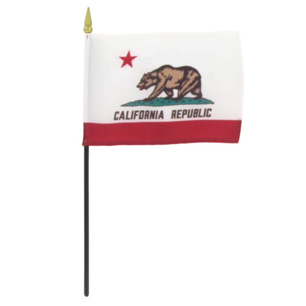 Riverside Mfg. Rayon 4 x 6" California Flag