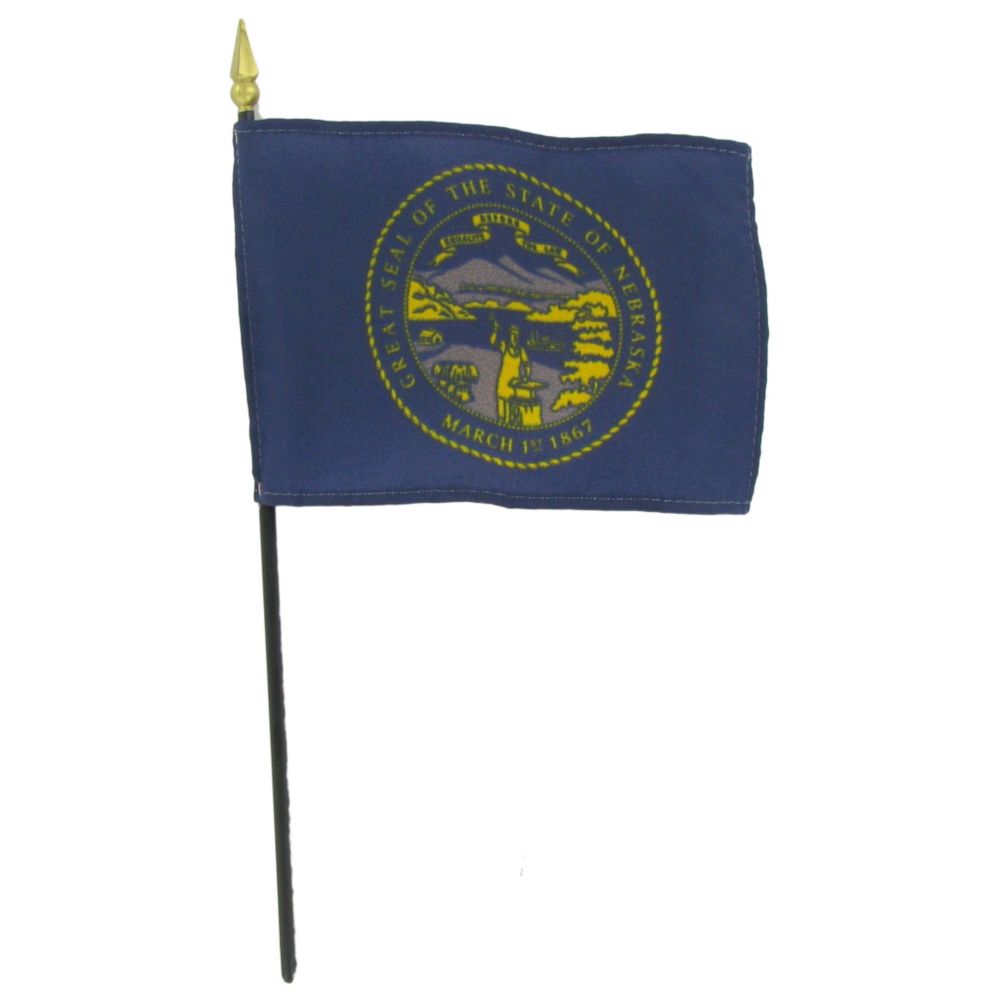 Riverside Mfg. Rayon 4 x 6" Nebraska Flag