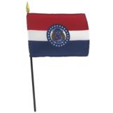 Riverside Mfg. Rayon 4 x 6" Missouri Flag