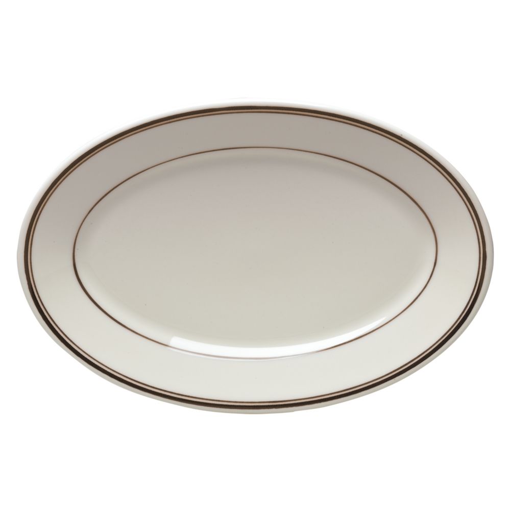 Homer Laughlin Brown Band RE 8&frac14;" Oval Platter