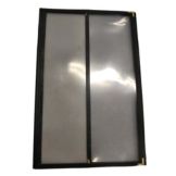 H Risch Black Trim 6-View 3-Pkt 8-1/2 x 14" Menu Cover