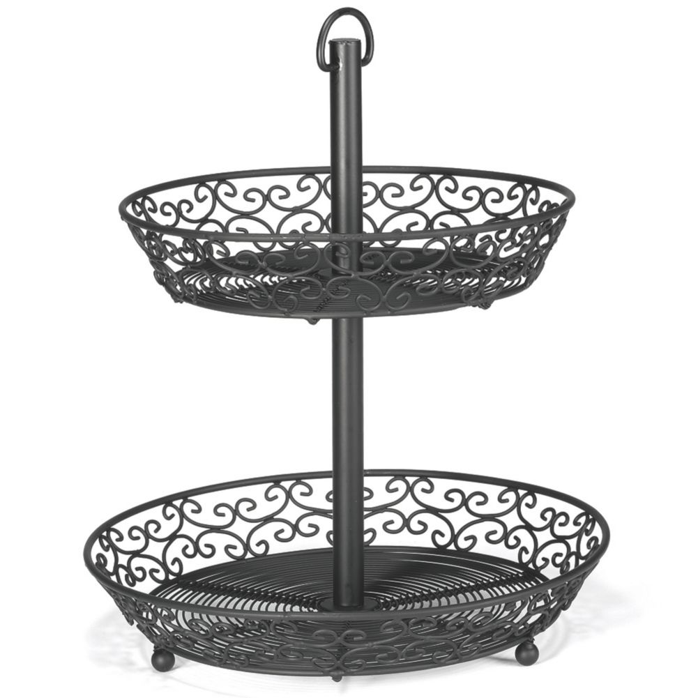Tablecraft Mediterranean Collection&trade; Black Metal 2-Tier Display