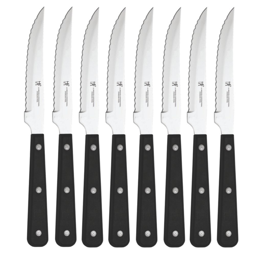J.A. Henckel Black Handle 8-Piece Steak Knives Set