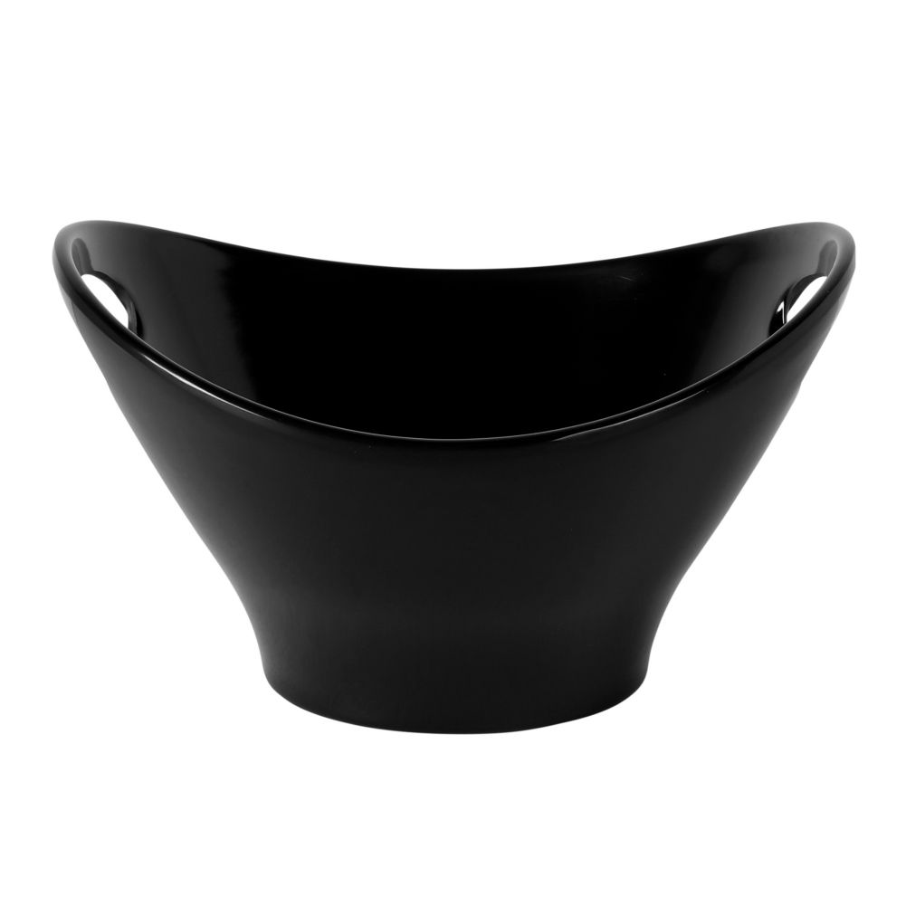 Elite Global Solutions Bilbao Black 1.75 Qt Small Oval Bowl w/ Handle