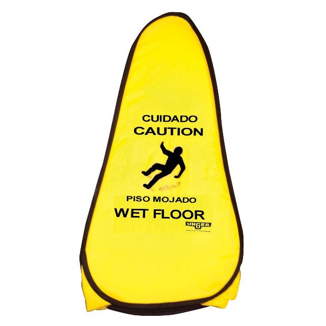 Unger Bright Yellow Collapsible Dual-Language Floor Safety Sign