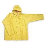 W.W. Grainger Yellow Heavy Duty Large Rain Jacket w/ Attached Hood