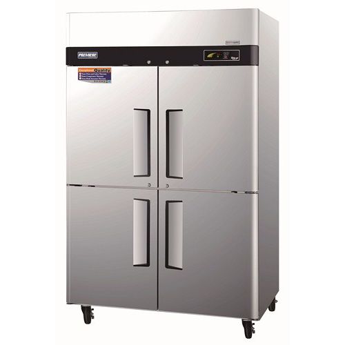 Turbo Air S/S 4-Section Half Solid Door Refrigerator w/ S/S Shelves