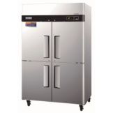 Turbo Air S/S 4-Section Half Solid Door Refrigerator w/ S/S Shelves