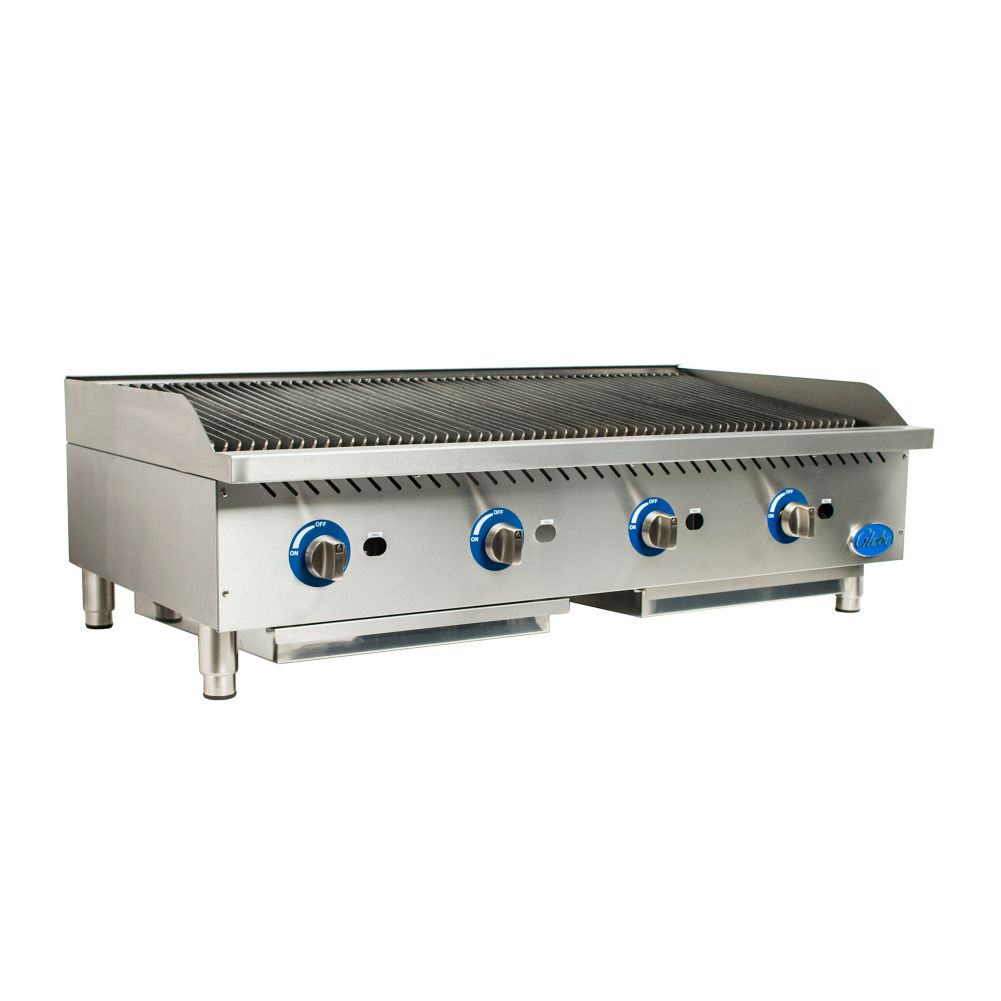 Globe Food Equipment Countertop 48" Char Rock Gas Charbroiler
