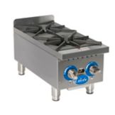 Globe Food Equip. Countertop S/S 2-Burner 12" Gas Hot Plate