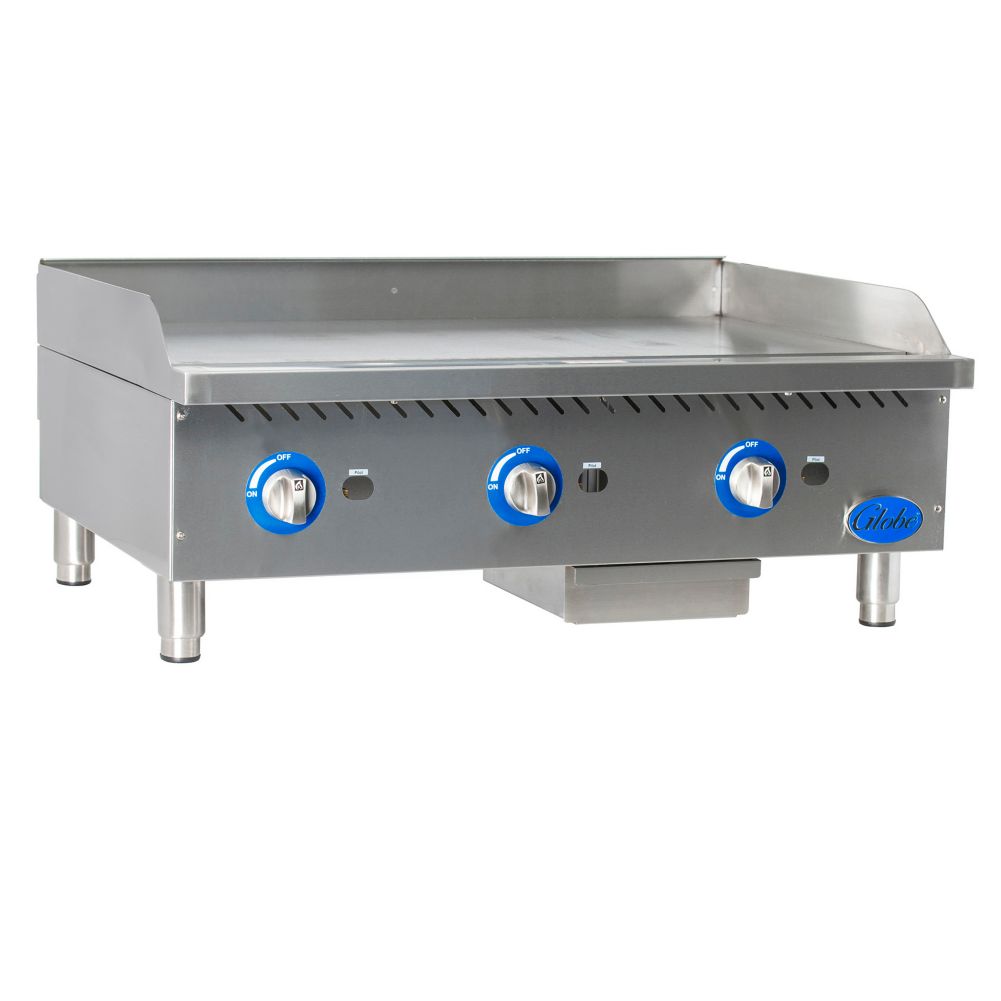 Globe Food Equip. Countertop S/S 6-Burner 36" Gas Hot Plate