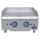 Globe Food Equip. Countertop S/S Thermostatic 24" Gas Griddle