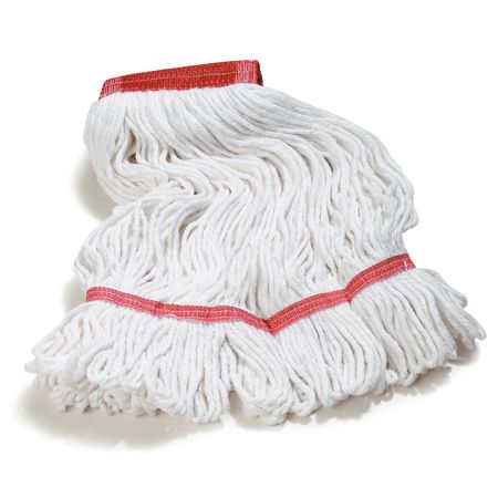 Carlisle Flo-Pac&reg; Large Looped-End Natural 4-Ply Mop w/ Red Band