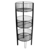 Grand & Benedicts Black 3-Tier 17 x 46-1/4-In. Basket Bin Display