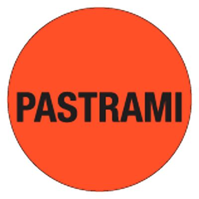 Ecolab Fluorescent Red 1" Round "Pastrami" Deli Label