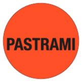 Ecolab Fluorescent Red 1" Round "Pastrami" Deli Label