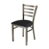 M T S Seating Americana Coll. Slat Back Side Chair w/ Black Vinyl Seat