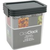 ClickClack Airtight .90 Qt Clear Storer w/ Charcoal Lid