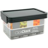ClickClack Airtight 1 Qt Clear Storer w/ Charcoal Lid