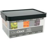 ClickClack Airtight 2 Qt Clear Storer w/ Charcoal Lid