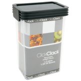 ClickClack Airtight 1.25 Qt Clear Storer w/ Charcoal Lid