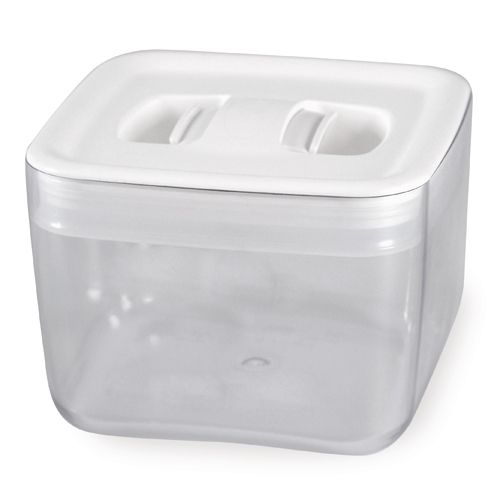 ClickClack Clear 1 Qt Cube Canister w/ White Lid