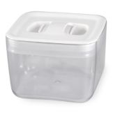 ClickClack Clear 1 Qt Cube Canister w/ White Lid