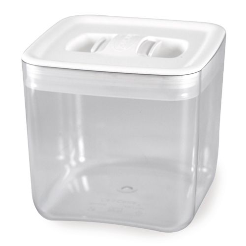 ClickClack Clear 2 Qt Cube Canister w/ White Lid