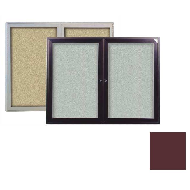 Ghent Aluminum Enclosed 24 x 18" Berry Tackboard Bulletin Board