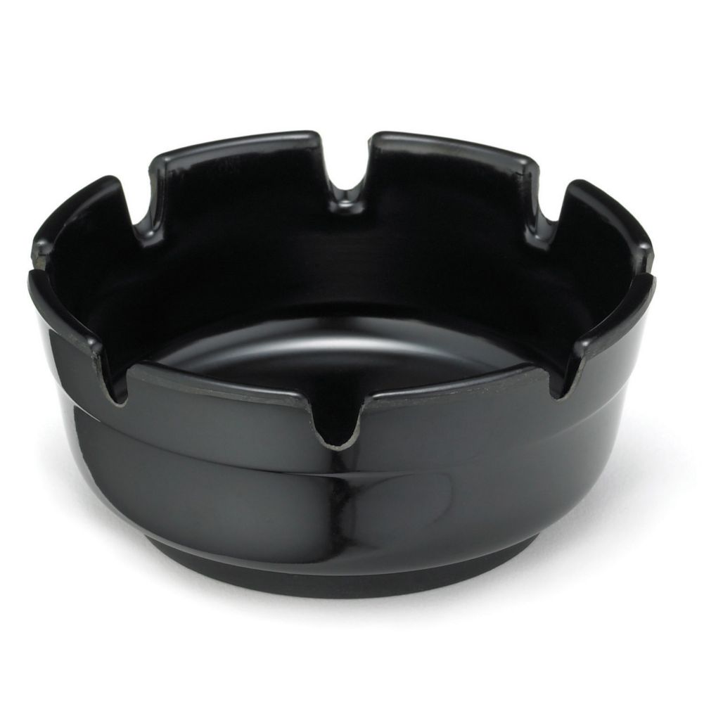 Tablecraft Black Plastic Deep Well 3-7/8" Round Stacking Ashtray