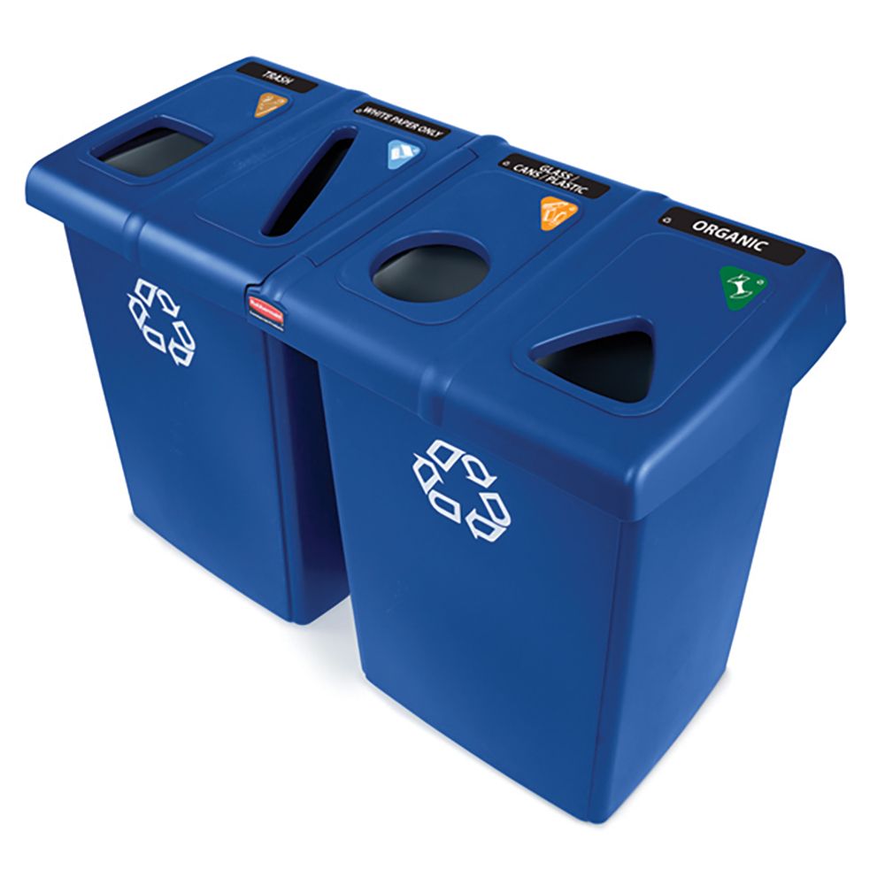 Rubbermaid&reg; Glutton&reg; Blue Recycling Station